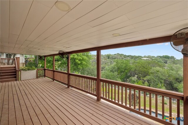 95 Mission Dr, New Braunfels, TX 78130 - wooden deck featuring a view of trees