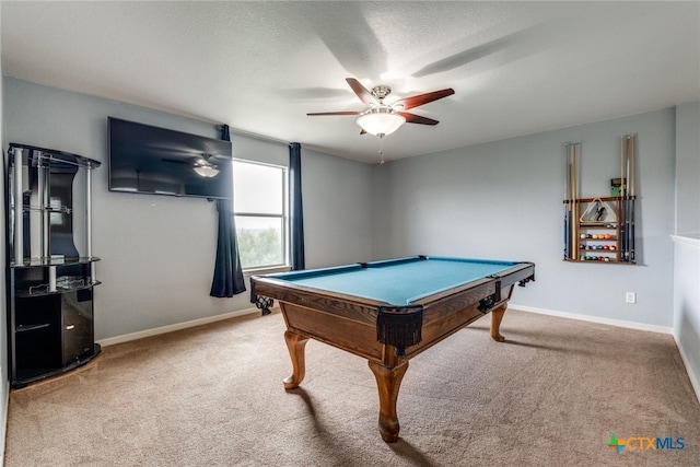 7631 Sterling Mnr, Converse, TX 78109 - playroom with a ceiling fan, billiards, and carpet floors