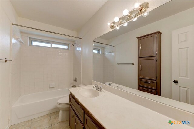 4700 Aurora Cir, Killeen, TX 76542 - full bath with vanity, shower / bath combination, tile patterned flooring, and toilet