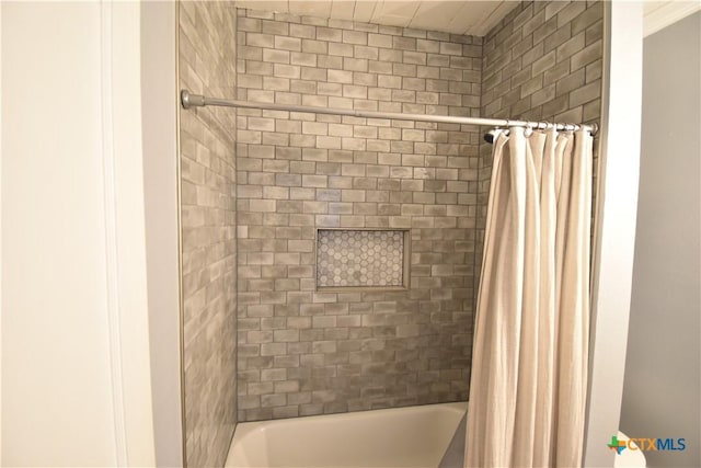 full bathroom with shower / bath combo