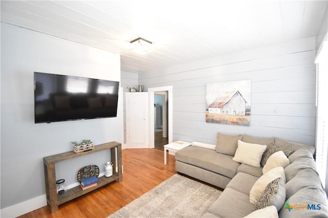 living area featuring wood finished floors