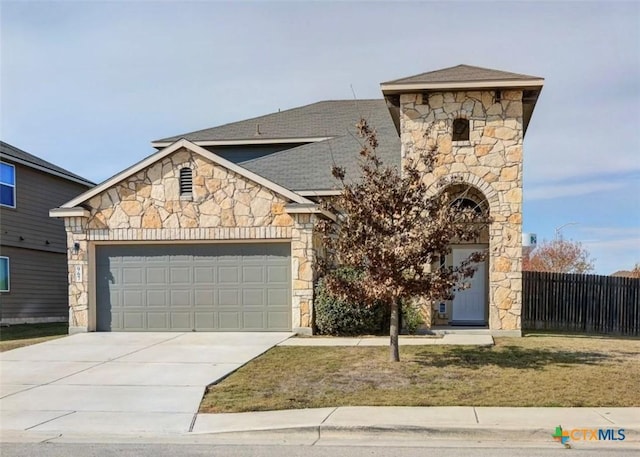 view of front of house with a garage