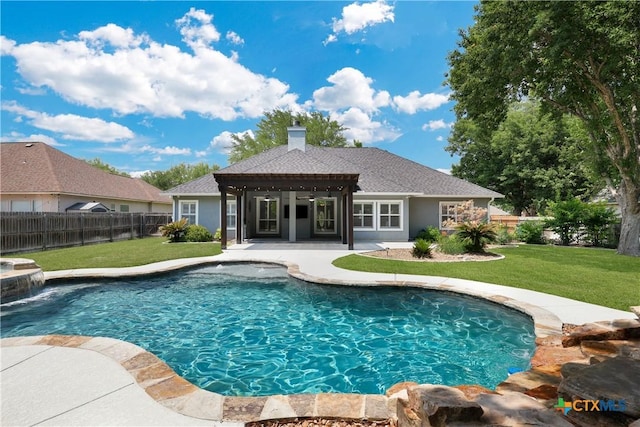 110 Agua Verde, Seguin, TX 78155 - view of pool with a patio and a ceiling fan