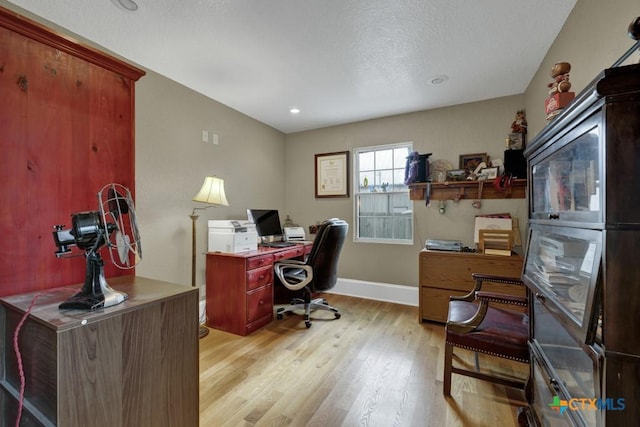 608 S Guadalupe St, San Marcos, TX 78666 - home office featuring light wood finished floors and recessed lighting