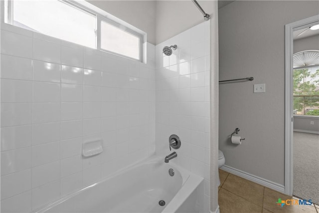 5208 Siltstone Loop, Killeen, TX 76542 - full bath with toilet, washtub / shower combination, tile patterned floors, and baseboards