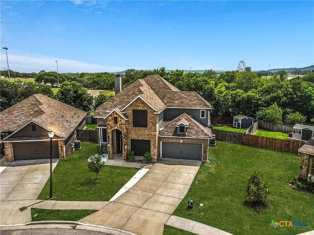 606 Hobby Rd, Copperas Cove, TX 76522 - traditional-style house featuring driveway, brick siding, a chimney, and central AC unit