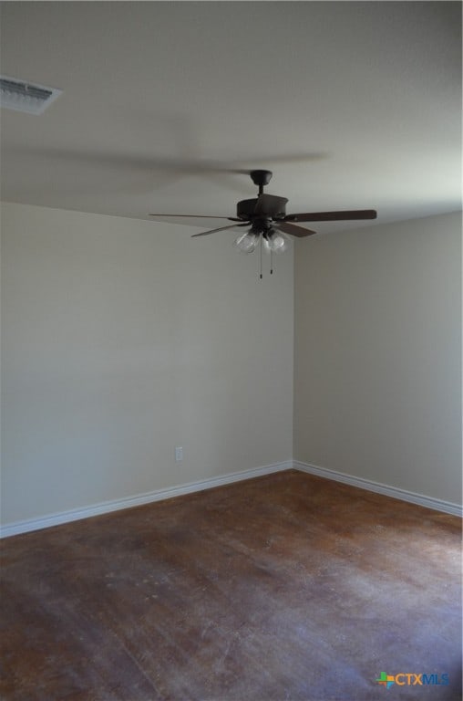 empty room with ceiling fan