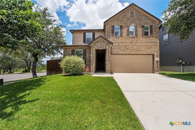 220 Hinge Crk, Cibolo, TX 78108 - traditional-style house featuring brick siding, concrete driveway, and an attached garage