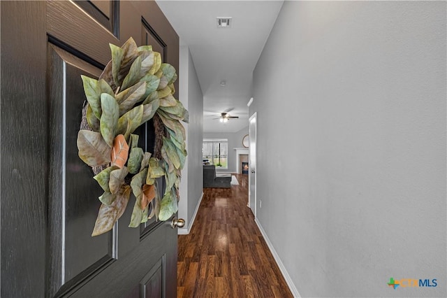 7317 Galleta Ct, Temple, TX 76502 - hall with dark wood-type flooring and baseboards