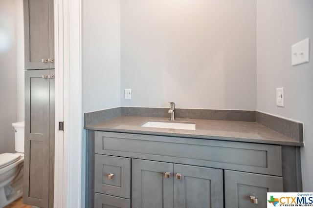 bathroom with toilet and vanity