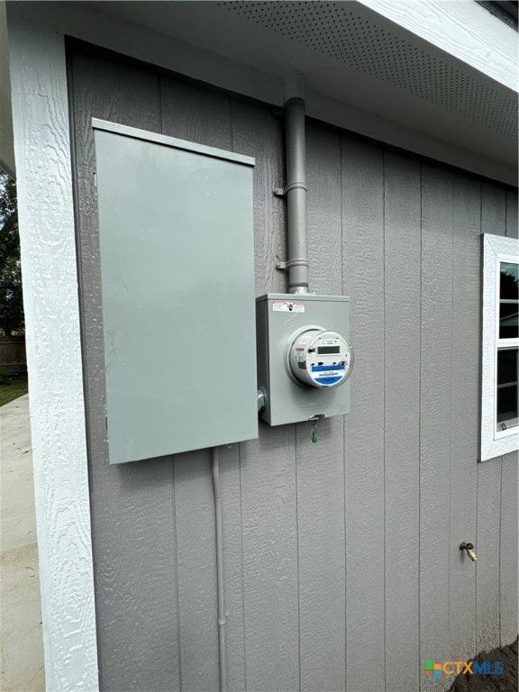 exterior details featuring wood walls