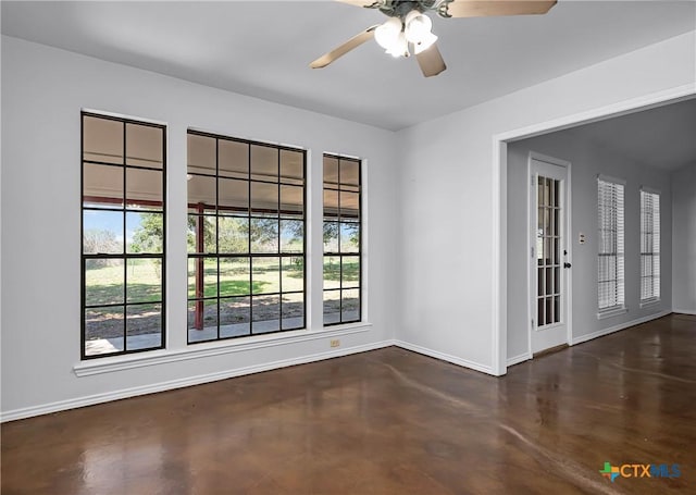 spare room featuring ceiling fan