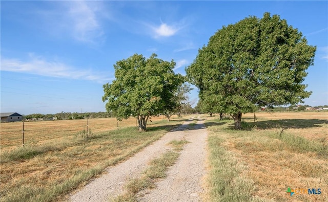 view of street with a rural view