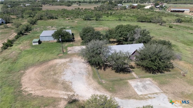 bird's eye view with a rural view