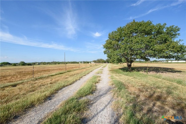 view of road featuring a rural view