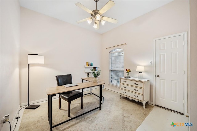 2627 Butterfly Dr, Temple, TX 76502 - office area with ceiling fan and baseboards