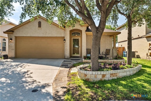 view of front of house with a garage