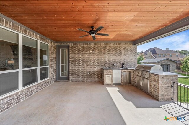 2037 Heritage Loop, Nolanville, TX 76559 - view of patio featuring area for grilling and a ceiling fan