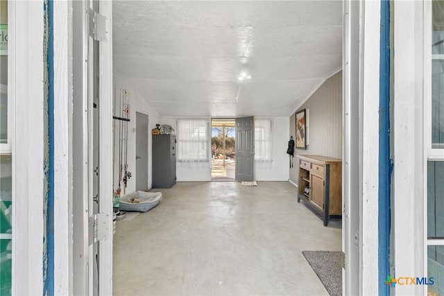 interior space featuring concrete floors