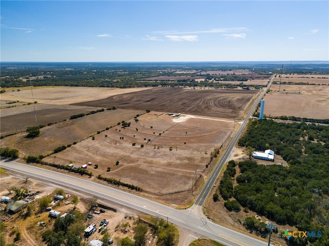 bird's eye view with a rural view