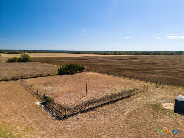 drone / aerial view with a rural view