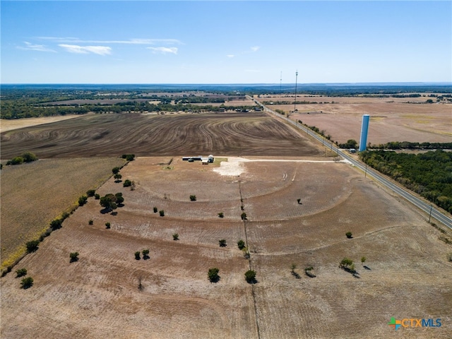 drone / aerial view with a rural view