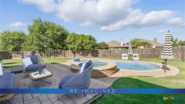 2441 Ibis Ave, New Braunfels, TX 78130 - view of pool with a yard, a patio area, and a fenced backyard