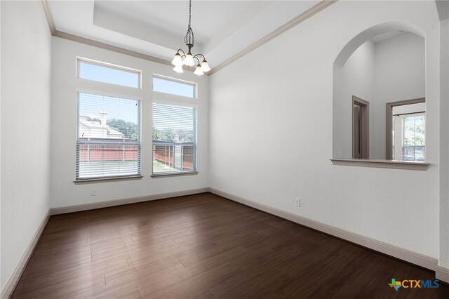 8235 Shining Elk, Garden Ridge, TX 78266 - unfurnished room featuring plenty of natural light, arched walkways, and a chandelier