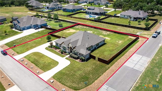 8235 Shining Elk, Garden Ridge, TX 78266 - aerial perspective of suburban area with property parcel outlined