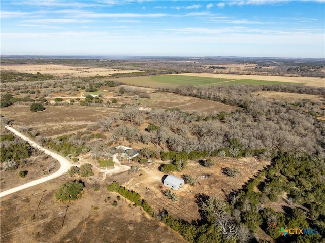 drone / aerial view with a rural view