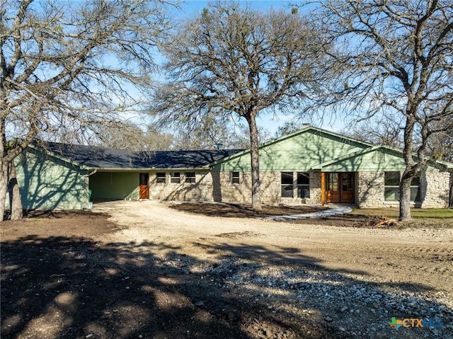 view of single story home