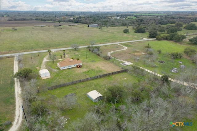 drone / aerial view with a rural view