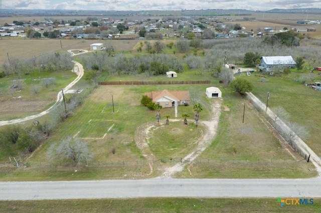 aerial view with a rural view