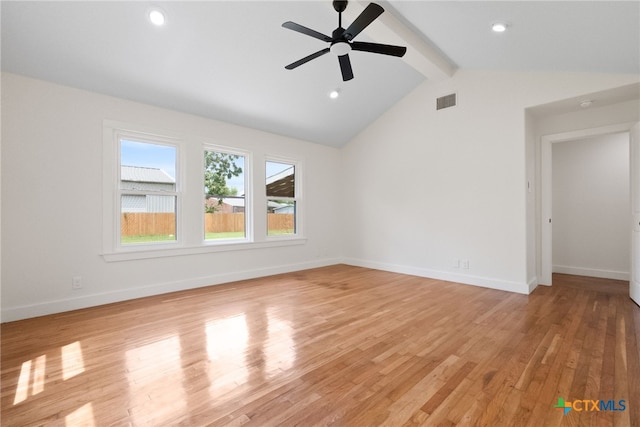 456 Magazine Ave, New Braunfels, TX 78130 - empty room with light wood-type flooring, a ceiling fan, and recessed lighting