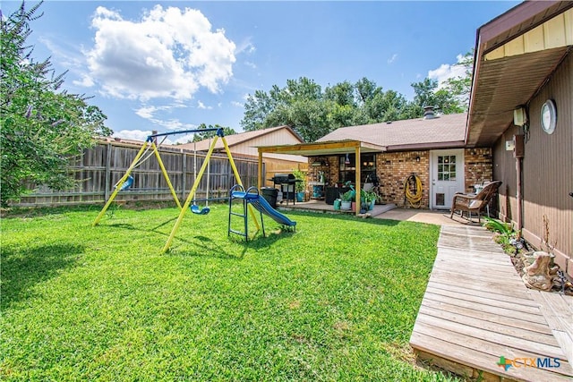 2210 Buckskin Trl, Temple, TX 76502 - view of yard featuring a playground and a patio