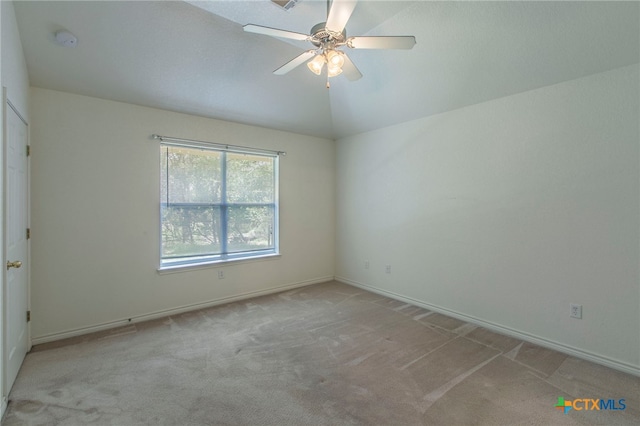 21 Artesian Dr, Belton, TX 76513 - carpeted empty room featuring lofted ceiling, a smoke detector, and ceiling fan