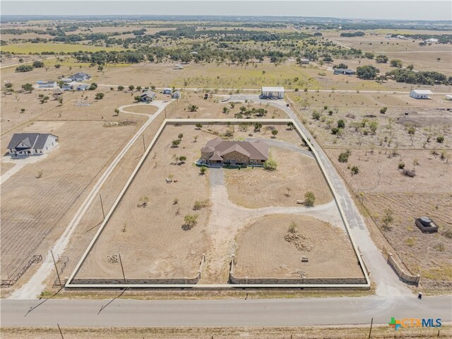 aerial view with a rural view