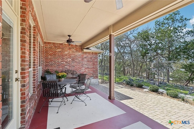 120 Oak Vis, New Braunfels, TX 78132 - view of patio / terrace featuring a ceiling fan