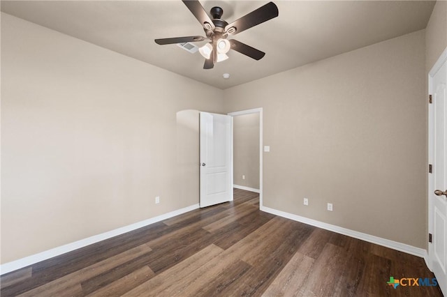 574 Rose Ln, Salado, TX 76571 - unfurnished bedroom with wood finished floors and ceiling fan