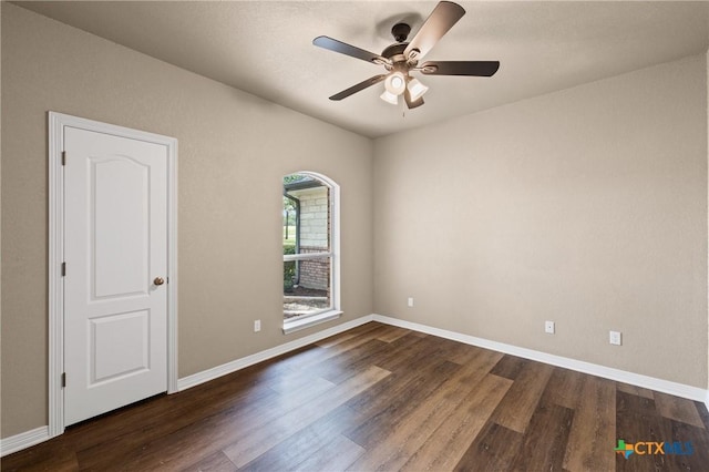 574 Rose Ln, Salado, TX 76571 - empty room featuring dark wood-type flooring and a ceiling fan