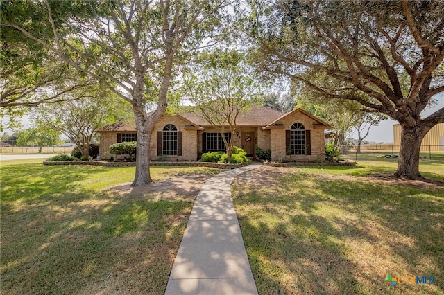 ranch-style house with a front yard