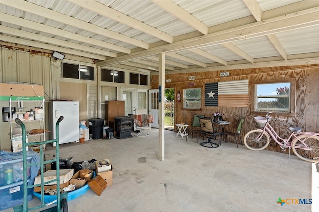 interior space with concrete floors