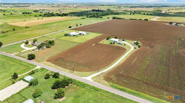 drone / aerial view with a rural view