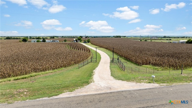 view of community with a rural view