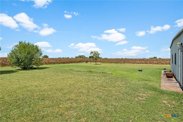 view of yard featuring a rural view