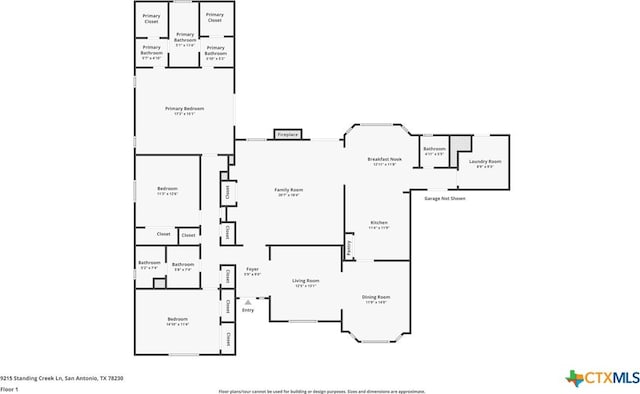 9215 Standing Creek Ln, San Antonio, TX 78230 - floor plan / room layout