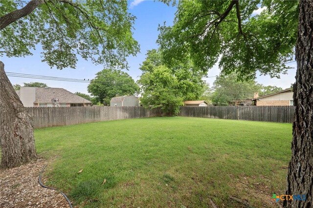 view of yard featuring a fenced backyard