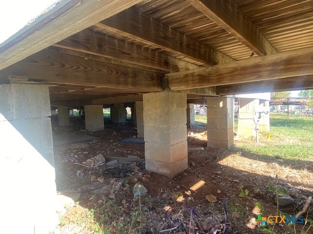 view of patio featuring an outdoor structure