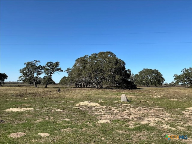 view of yard with a rural view