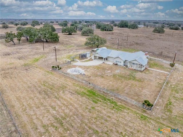 bird's eye view with a rural view